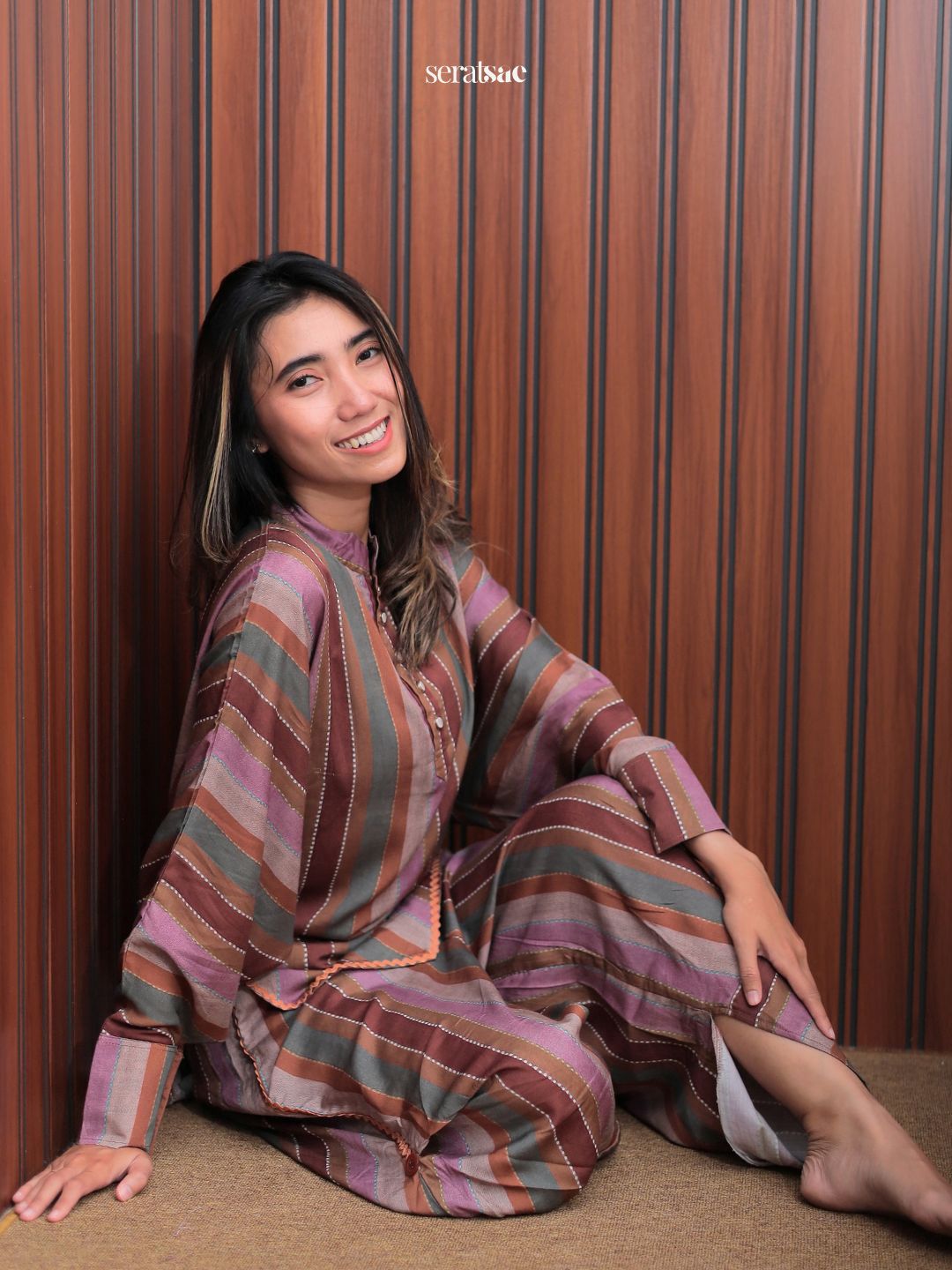 Blouse-set Mauve Stripes